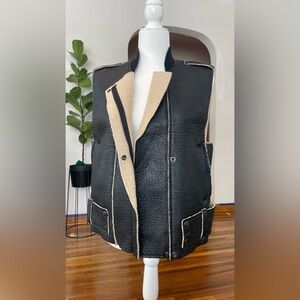Sherpa lined biker vest